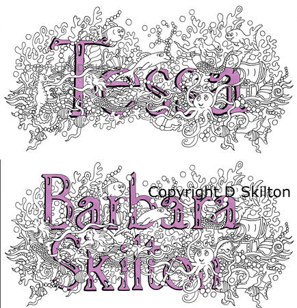 Example of a name and a name and full name design called under water