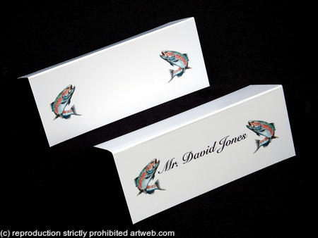 salmon place name card example with names printed or without names