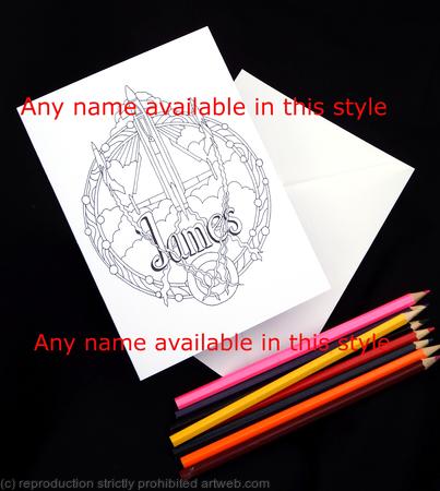 plane card example with name, any name available. scans also available. Colour and send or send to be coloured. ( pencils not included)