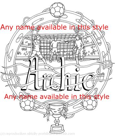 football card example colouring card for you to colour and send or send to be coloured. Any name can be woven into this design for you.