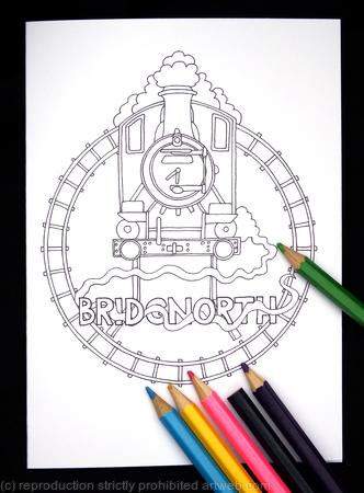 Severn valley Railway Bridgnorth colouring card. Colour and send or send to be coloured. All stations available.