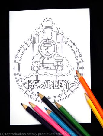 Bewdley railway colouring in card ( any station available, just contact us). Colour to send or send to be coloured.