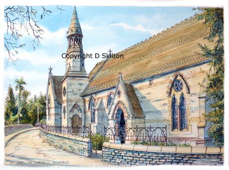 Jackfield Church near Ironbridge as a greeting card, notelet or thank you card etc. ( Original and Digital Prints available on request)