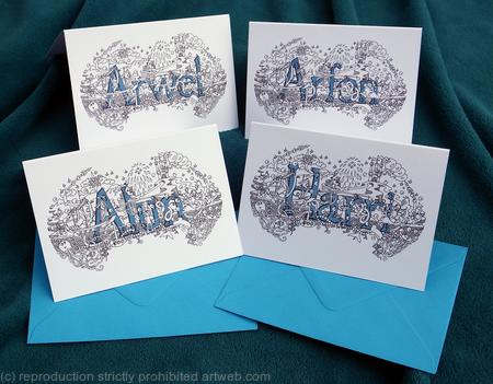 Harri, Arfon, Alun, Arwel name art card examples. These are sold as single cards @ £2.50 each let me know the names needed and if you want more than one so we can cut down on postage.