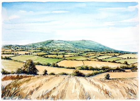 BROWN CLEE from FARLOW pencil, pen and watercolour. This is a card or notelet but prints available, also postcards.