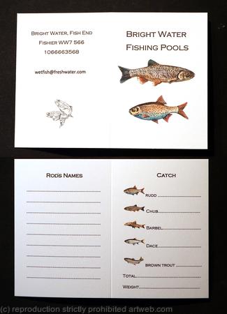 Fishing record card. You can work with me to design a record card for your fishery perhaps, or a day card to take with you on a lake or river to remember the day. You can have any fish
