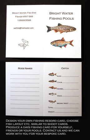 Fishing record card bespoke to whatever your needs. We work with you and put your ideas into a bespoke card. Whatever fish you need we will paint in this style. 