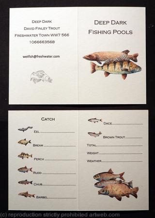 DARK pool fishing card example. You can have ANY FISH, ANY NAME, ANY INFORMATION. We work with you to produce the record cards you need.