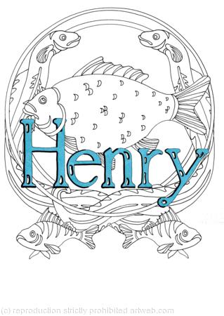 HENRY , fishing design as a birthday card or any other card. Any name can be used with this design. Please ask.