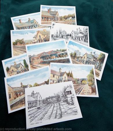 Severn Valley railway stations images available as greeting cards and also as signed laser prints with a 7 by 9 inch mount.