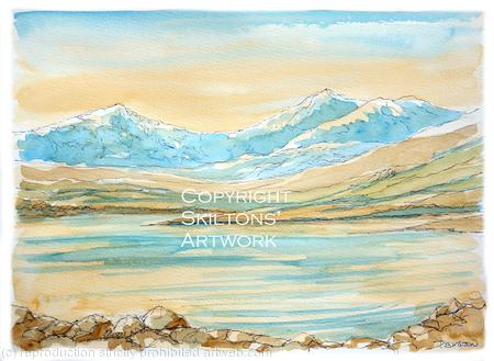 Wales Snowdon from near Capel Curig as a greeting card or bespoke notelet. prints and postcards available.