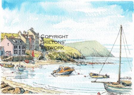 41 NEWPORT  Parrog beach near Newport Pembrokeshire as a greeting card. Prints and postcards available.