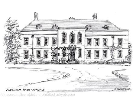 Bridgnorth Moreville Auldenham park wedding venue as a signed print on a4 watercoulour paper, unmounted.