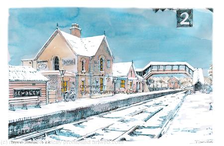Bewdley Station S.V.R. in the snow as a greeting, Christmas card etc. prints and postcards available.