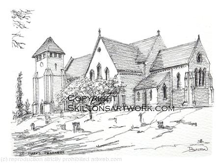 Pensnett Church Staffordshire as a card blank inside for you to print or write invitations, thank you etc. Prints and postcards available.