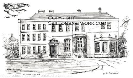 Elmore Court Event venue as a signed  print on a4 watercolour paper