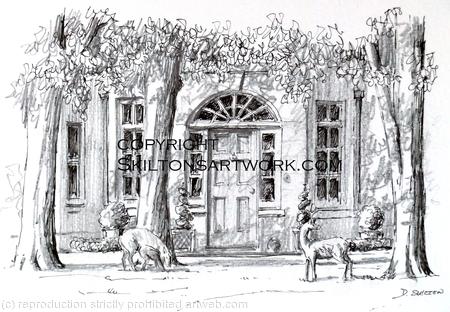 Honington Grange wedding venue signed  print on a4 watercolour paper. Unmounted.