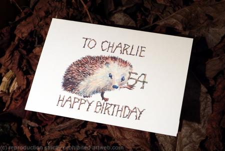 Hedgehog birthday card bespoke with any name and any age. Year instead of age can be done.