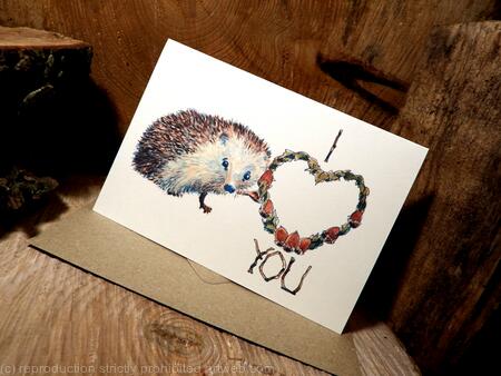 39.  I ( heart ) you) This is a 6 by 4 greeting card with brown recycled envelope.