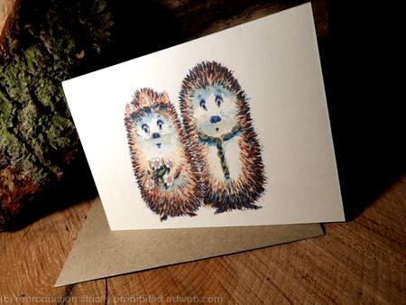 51 The skillipigs wedding. These are 6 by 4 inch cards with brown recycled envelope.