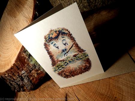 56 skillipig Not feeling well collection of funny hedgehog cards. cards 6 by 4 ivory with recycled brown envelope.