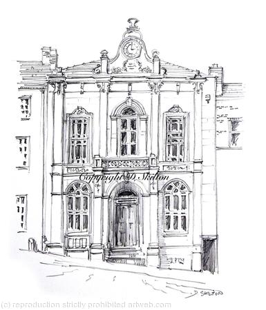 Ashbourne Town all Derbyshire. Signed a4 print on watercolour paper. Cards available on request.