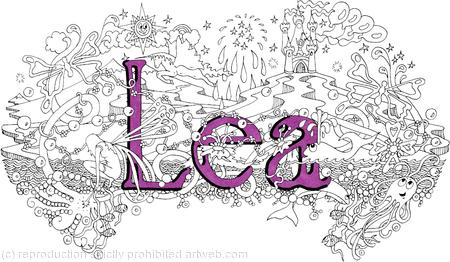 LEA girls name as card design  6 by 4 inches with envelope. Prints and scans available.