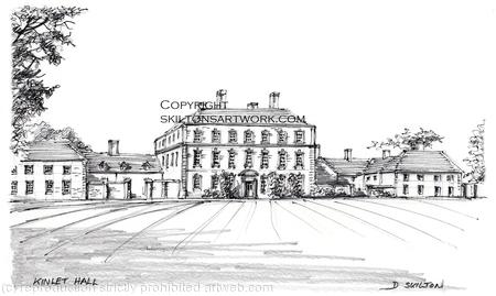 Kinlet hall wedding venue as a signed  print on a4 watercolour paper. Unmounted. greeting cards available.