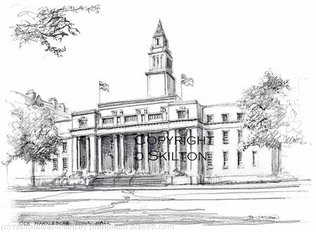 Marylebone Old Town hall wedding venue drawing. signed  print on a4 watercolour paper. Unmounted. greeting cards available.