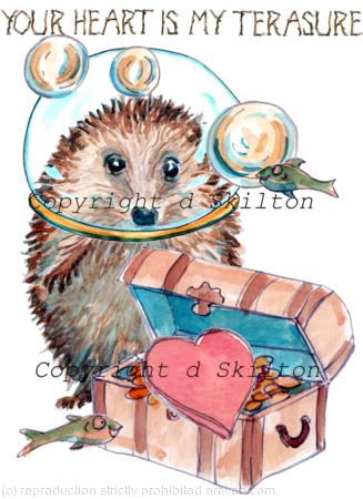 367 YOUR HEART IS MY TREASURE skillipgs card.       6 by 4 inch ivory card with recycled brown envelope. 