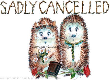 Sadly Cancelled. WEDDING cancellation card. Sadly postponed also available. 6 by 4 inch ivory card with brown recycled envelopes.