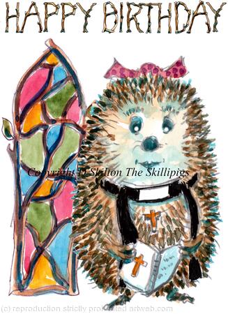 603 HAPPY BIRTHDAY vicar and window.