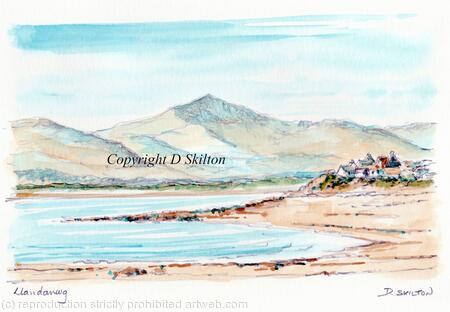 Snowdon from Llandanwg near Harlech. Greeting card 6 by 4 inches. 