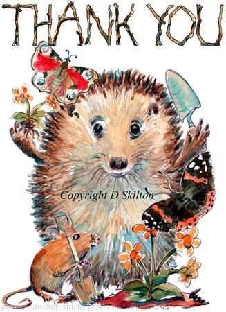 592 THANK YOU skillipigs greeting card 