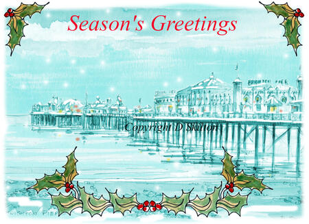 Brighton Pier Christmas as a 6 by 4 inch greeting card.