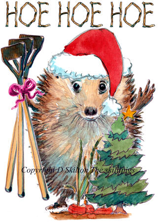 740 HOE HOE HOE skillipig Christmas card