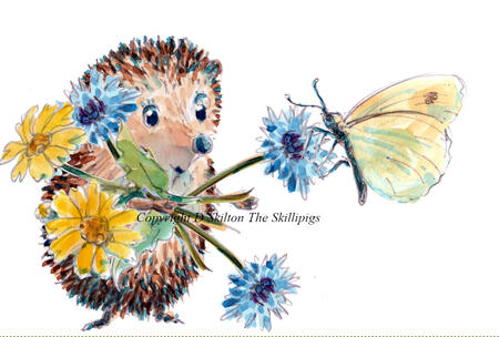 772N skillipig greeting card. 6 by 4 with envelope