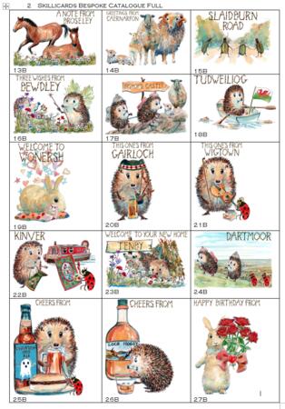 2 bespoke image examples of places across the UK. If you would like a bespoke image of your place as a greeting card, please contact.