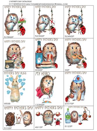 1 FATHER'S DAY CATALOGUE . Payment of £2.50 on PayPal is for one card. make payment and contact or email to say which card number you would like.
