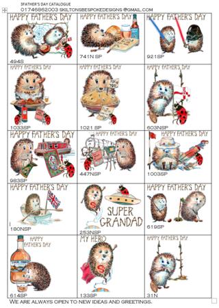 3 FATHER'S DAY CATALOGUE the Skillipigs 6 by 4 inch cards with envelope. 