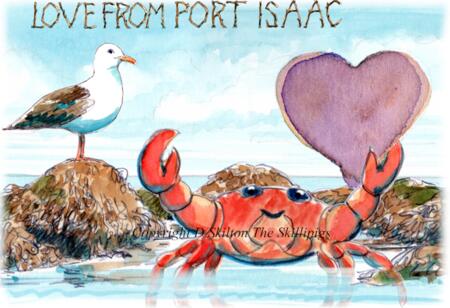 LOVE FROM PORT ISAAC Skillipig greeting card