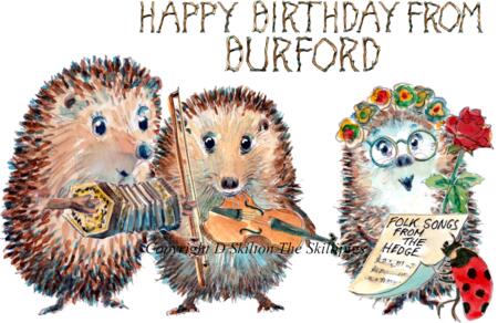 FOLK MUSICIANS Skillipig birthday card from BURFORD