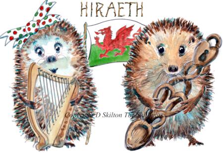 1304 HIRAETH  Skillipig greeting card 6 by 4 inches with brown recycled envelope.