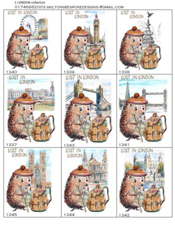 I page LONDON COLLECTION of skillipigs 6 by 4 inch greeting cards. Choose the number you want and contact us. Please note that the payment on this page is for one card