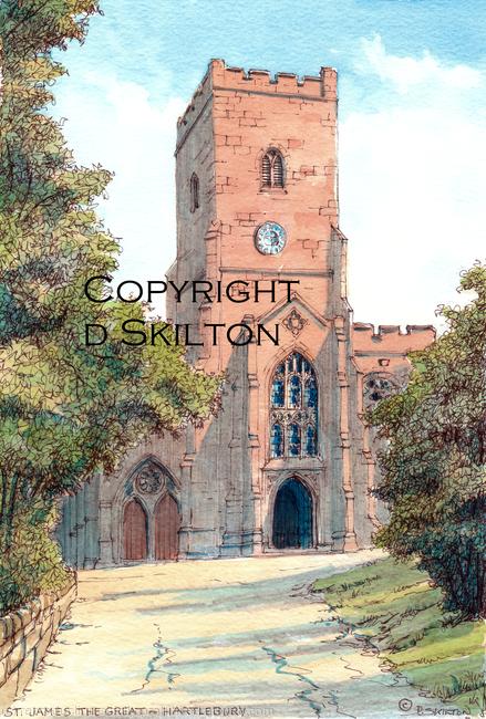 Hartlebury Church St James the Great worcestershire greeting card or notelet or thank you card etc. Prints and postcards available.