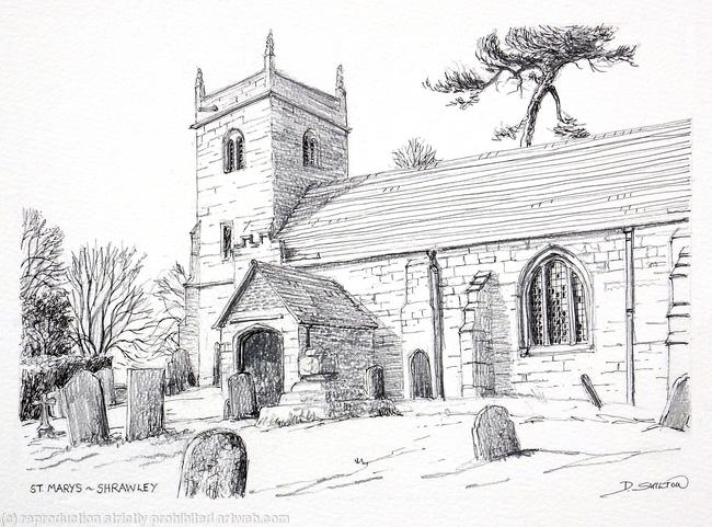 Shrawley St Mary's church Worcestershire greeting card, thank you card or invitation etc. Prints and postcards available.