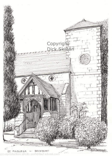 Beckbury Church St. Milburga as a greeting card, notelet or thank-you card or invitation. Digital prints available.