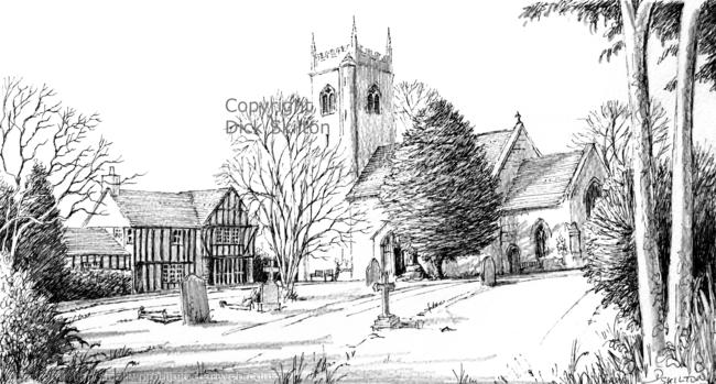 Highley Church pen drawing as a greeting card, notelet or thank-you card or invitations.