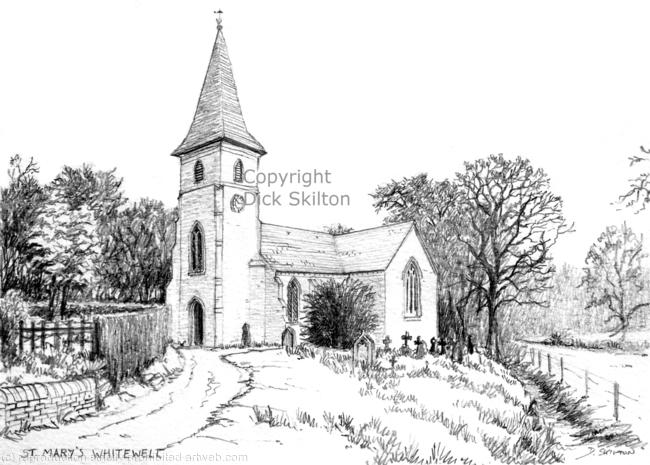 Whitwell St. Mary's near Whitchurch as a greeting card, notelet, invitation or thank you card. Prints, postcards and originals available. 