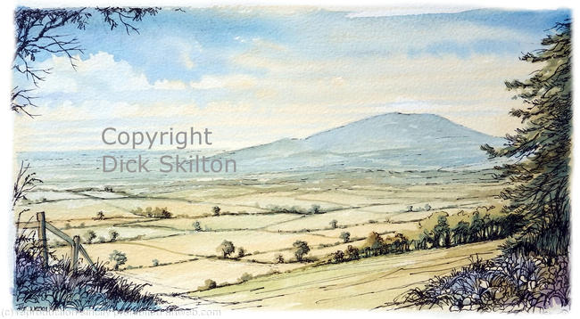 Wrekin from Wenlock Edge (2) as a greeting card, notelet etc. Prints and postcards available on request.